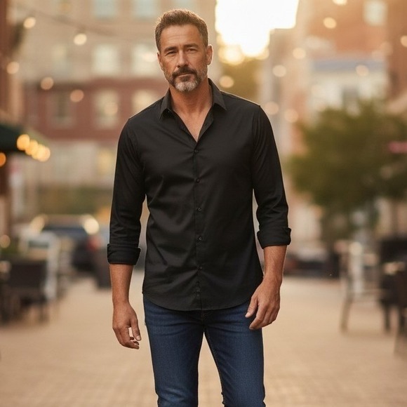 Calvin Klein Other - Calvin Klein Button Up Shirt Mens XL Black Infinite Cool Non-Iron Classic Office
